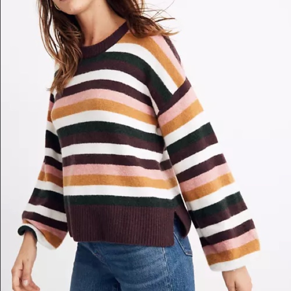 Madewell Striped Payton Sweater Cozy Yarn
